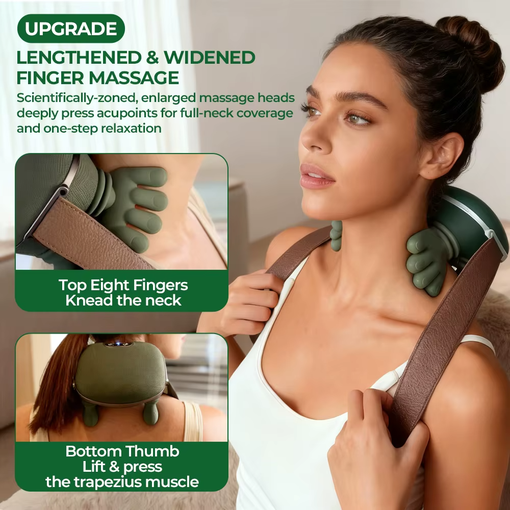 Masseur viral Tiny Hands  avec batterie intégrée et fonction chauffante 4D : Cou & Épaule